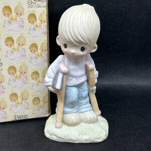 Precious Moments "He Watches Over Us" figurine w/early production mark
